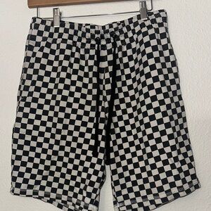 Checkered Black and White Shorts
